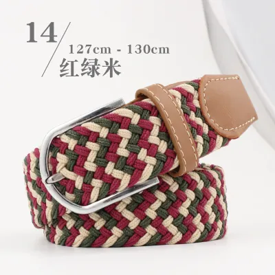 Casual Woven Belt with Alloy Pin Buckle