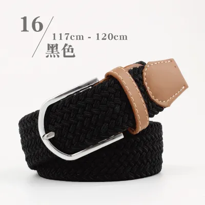 Casual Woven Belt with Alloy Pin Buckle