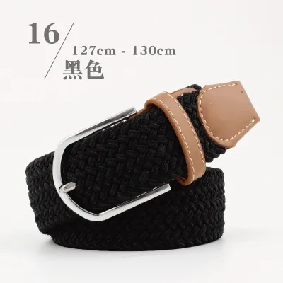 Casual Woven Belt with Alloy Pin Buckle