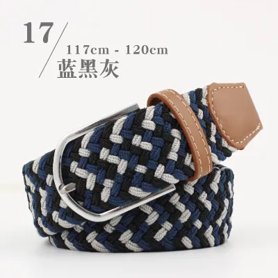 Casual Woven Belt with Alloy Pin Buckle