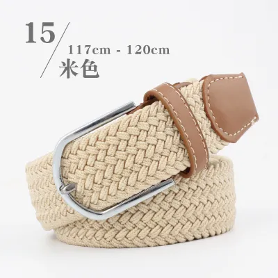 Casual Woven Belt with Alloy Pin Buckle