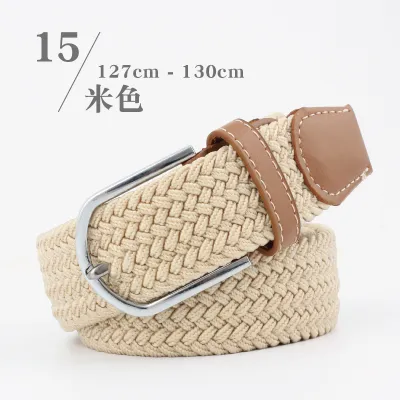 Casual Woven Belt with Alloy Pin Buckle