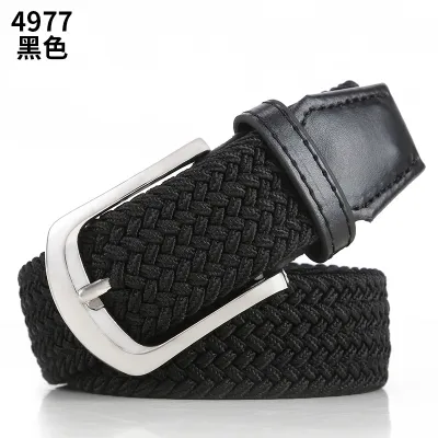 Fashion Solid Color Braided Belt With Pin Buckle