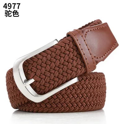Fashion Solid Color Braided Belt With Pin Buckle