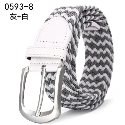 Fashion Solid Color Braided Belt With Pin Buckle