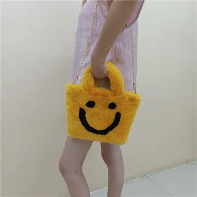 Women's Fashion Plush Large-Capacity Street Trend Shoulder Handbag with Latch Closure