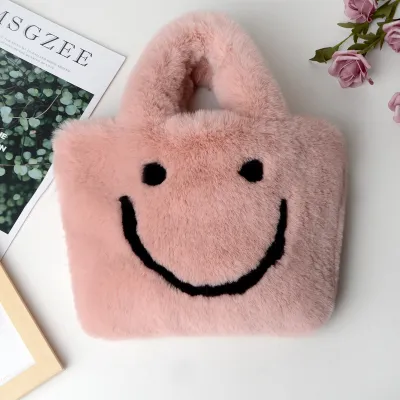 Women's Fashion Plush Large-Capacity Street Trend Shoulder Handbag with Latch Closure