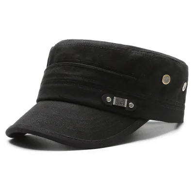 Unisex Cotton Flat Cap Casual Solid Color Newsboy Hat