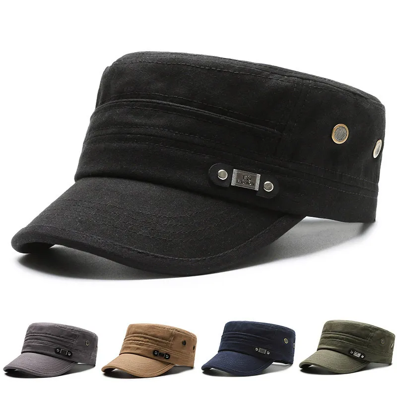 Unisex Cotton Flat Cap Casual Solid Color Newsboy Hat