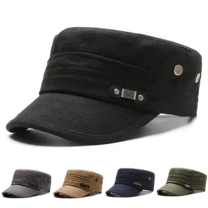 Unisex Cotton Flat Cap Casual Solid Color Newsboy Hat
