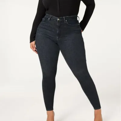 Women Plus Size Stretch Denim Skinny Jeans - Nostalgic Vintage Style