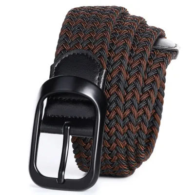 Women Men Fashion Casual Versatile Multicolor Canvas Woven Square Pin Buckle Belt