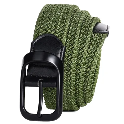 Women Men Fashion Casual Versatile Multicolor Canvas Woven Square Pin Buckle Belt