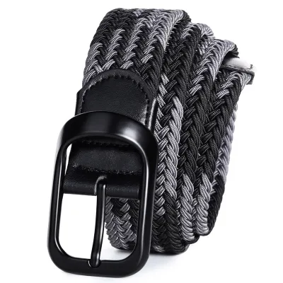 Women Men Fashion Casual Versatile Multicolor Canvas Woven Square Pin Buckle Belt