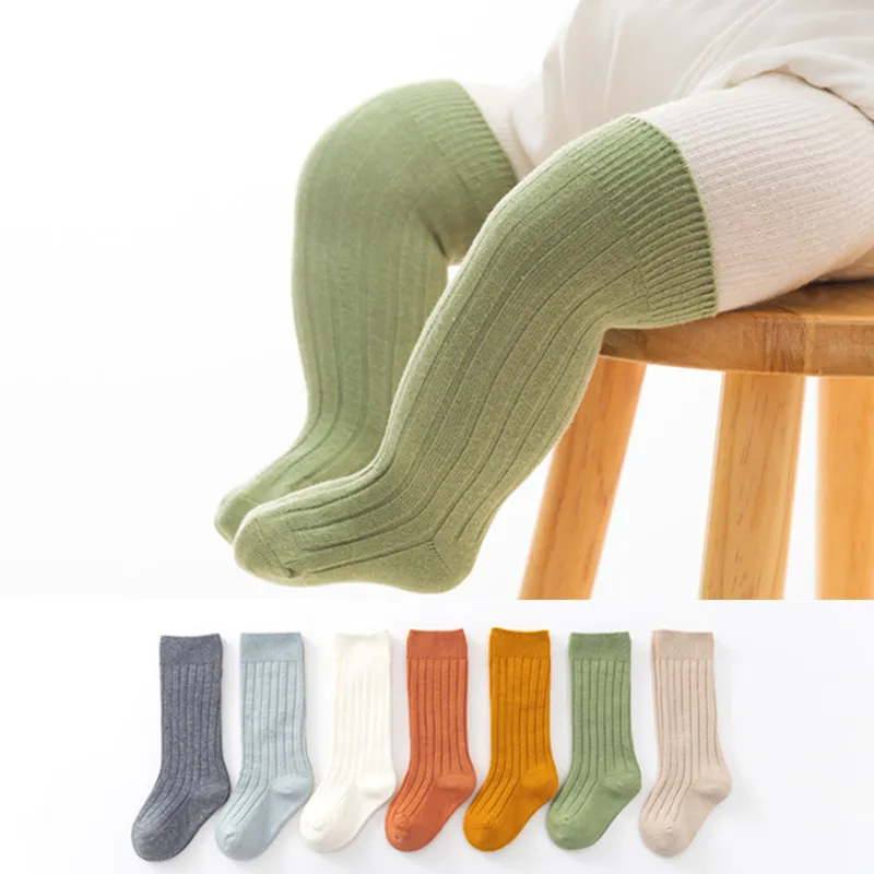 Kids Unisex Cute Basic Solid Color Cotton Combed Stockings