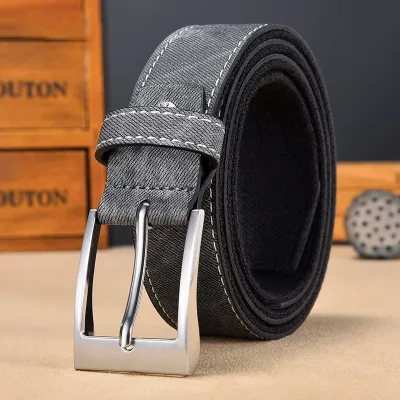 Men's Fashion Casual Business Versatile Square Pin Buckle Canvas Patchwork Belt