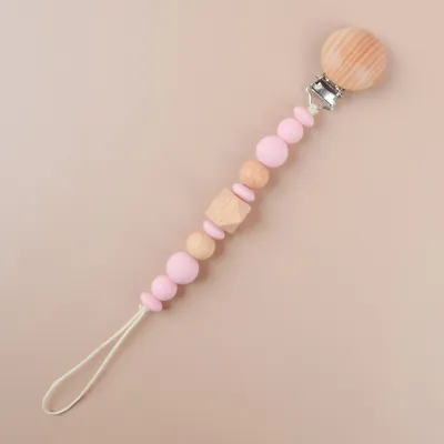 Kids Baby Unisex Cute Silicone Octagonal Beads Anti-Drop Pacifier Chain