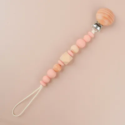 Kids Baby Unisex Cute Silicone Octagonal Beads Anti-Drop Pacifier Chain