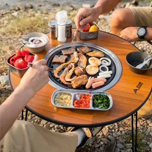 Outdoor Camping Portable Double-Sided Charcoal Grill