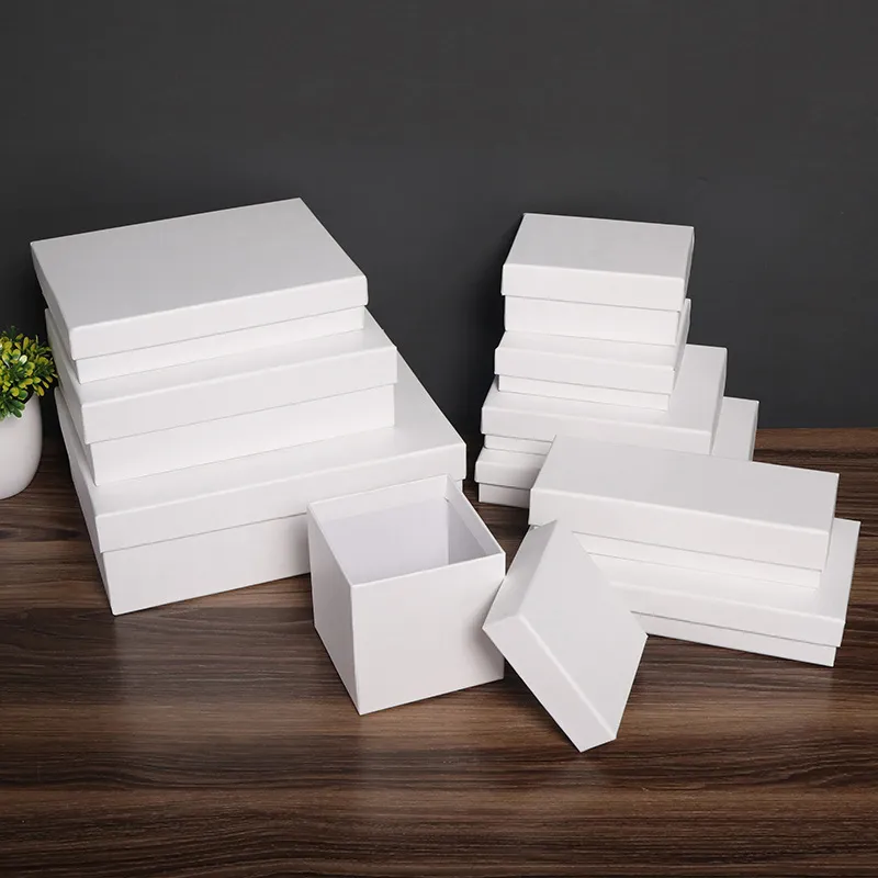 White Filling Leather Pattern Gift Jewelry Necklace Packaging Box