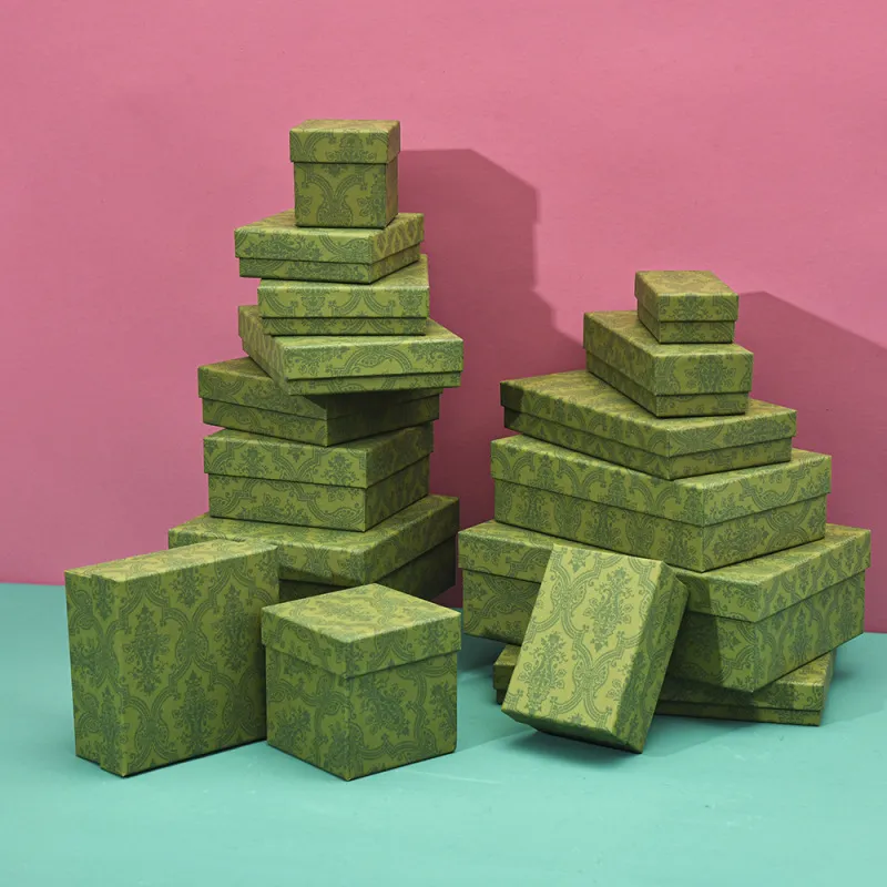 Green Vintage Kraft Paper Jewelry Packaging Gift Box