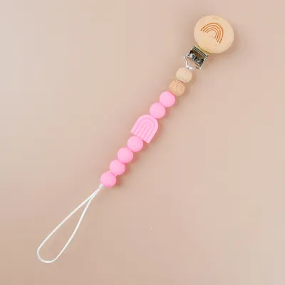 Kids Baby Unisex Candy Color Silicone Anti-Drop Pacifier Chains