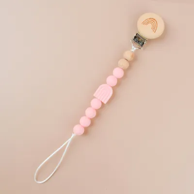 Kids Baby Unisex Candy Color Silicone Anti-Drop Pacifier Chains