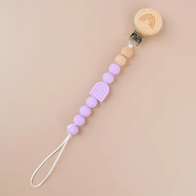 Kids Baby Unisex Candy Color Silicone Anti-Drop Pacifier Chains