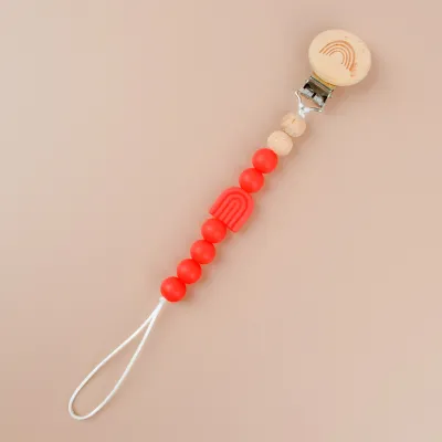 Kids Baby Unisex Candy Color Silicone Anti-Drop Pacifier Chains
