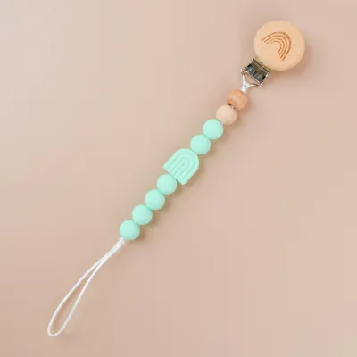 Kids Baby Unisex Candy Color Silicone Anti-Drop Pacifier Chains