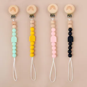 Kids Baby Unisex Candy Color Silicone Anti-Drop Pacifier Chains