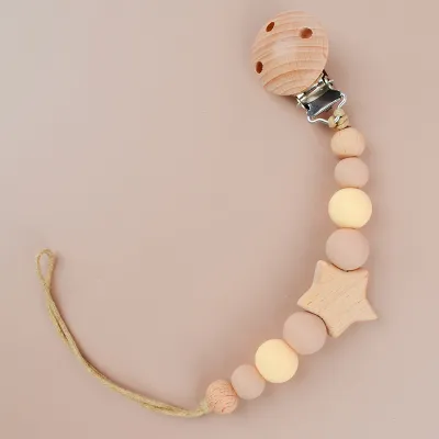 Kids Unisex Candy Color Star Anti-Drop Pacifier Chains