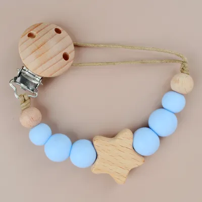 Kids Unisex Candy Color Star Anti-Drop Pacifier Chains