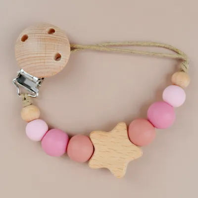 Kids Unisex Candy Color Star Anti-Drop Pacifier Chains