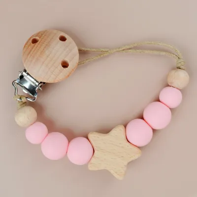 Kids Unisex Candy Color Star Anti-Drop Pacifier Chains