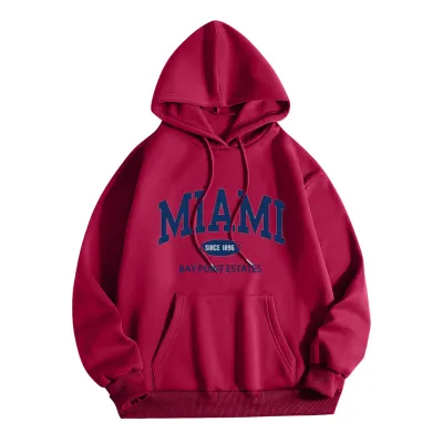 Women Casual Letter Printing Long Sleeve Pocket Hoodie
