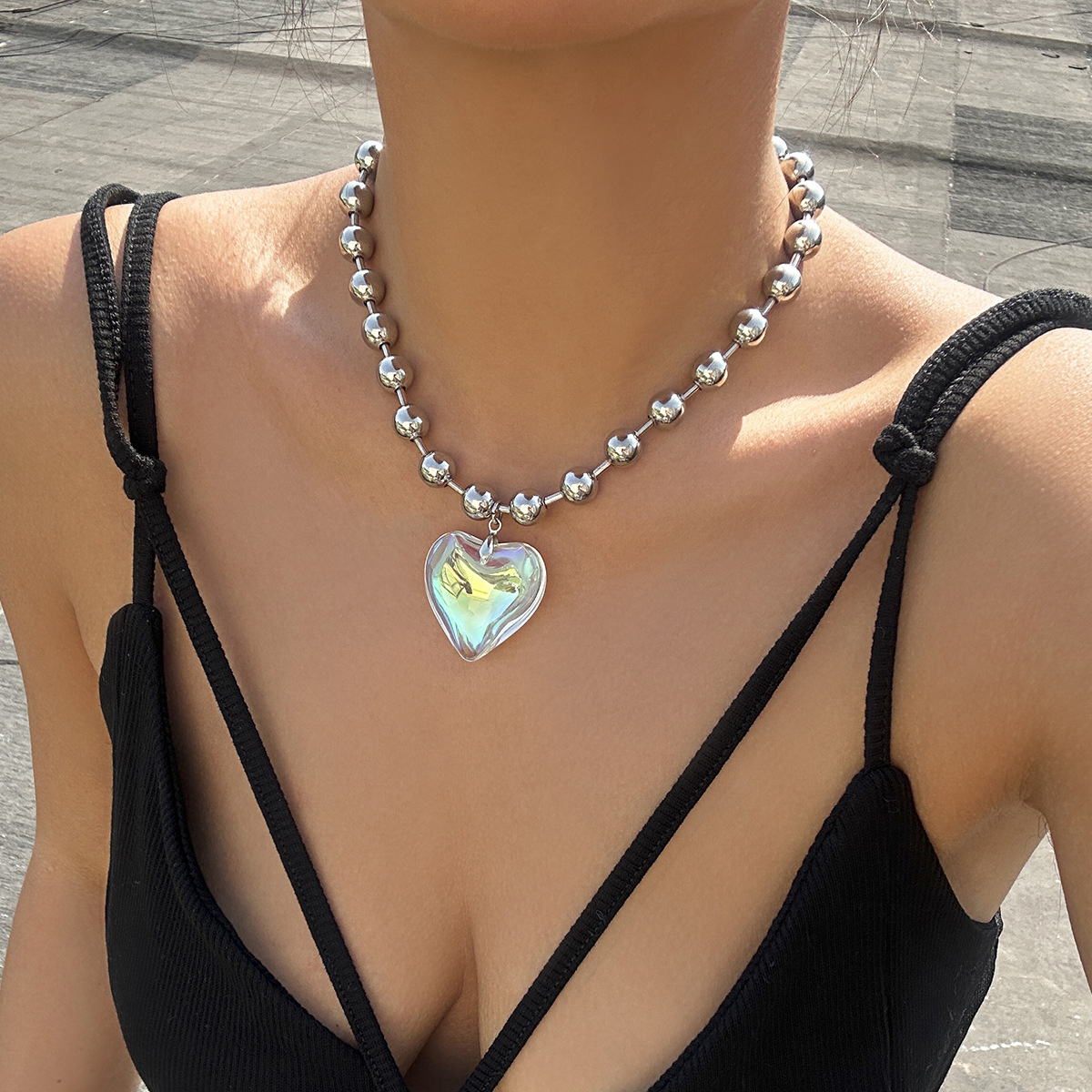 Wholesale Valentine Simple Heart Necklace