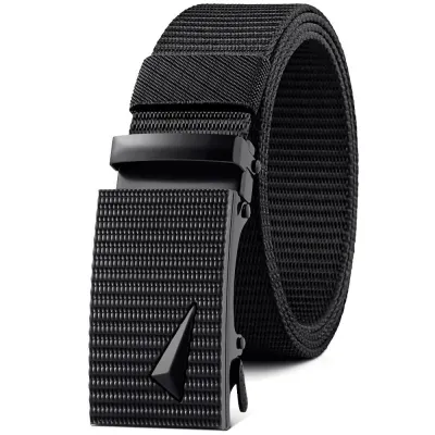 Men's Casual Sports Solid Color Woven Canvas Automatic Buckle Belt