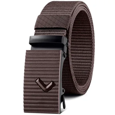 Men's Casual Sports Solid Color Woven Canvas Automatic Buckle Belt