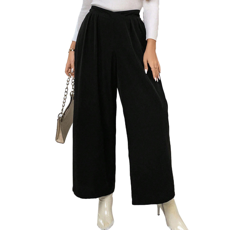 Cropped Pants size 38 (新品タグ付未使用品) Wholesale Plus Size Women Elastic Waist High Waist Wide Leg