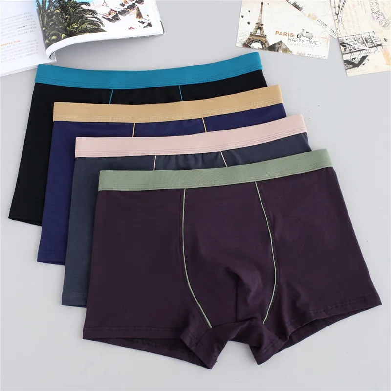 Men Sexy 3D No Mark Plus Size Cotton Mid Waist Boxer Pants