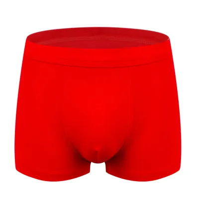 Men Sexy 3D No Mark Solid Color Plus Size Cotton Mid Waist Boxer Pants