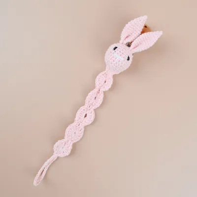 Kids Baby Unisex Cute Cartoon Woven Rabbit Anti-Drop Pacifier Chains Cotton