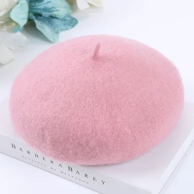 Women Fashion Solid Color Woolen Dome Beret
