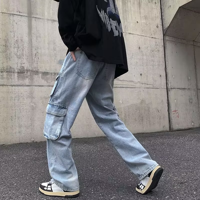 【SATIIIZ】Lian Pintuck Wide Denim Pants Wide Leg Jeans – KUOSE.com