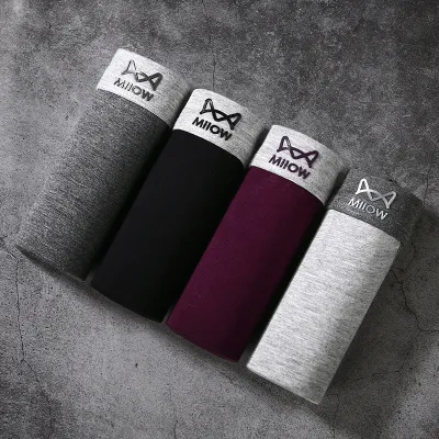 Men Basic Graphene Modal Plus Size Mid Waist Boxers