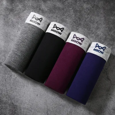 Men Basic Graphene Modal Plus Size Mid Waist Boxers