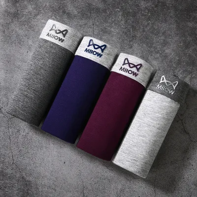 Men Basic Graphene Modal Plus Size Mid Waist Boxers