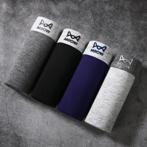 Men Basic Graphene Modal Plus Size Mid Waist Boxers
