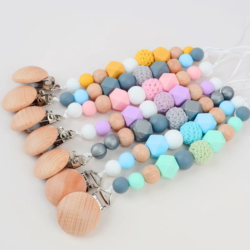 Baby Cute Cartoon Anti-Drop Pacifier Chains - Beech Silicone Pacifier Clip for Kids Accessories